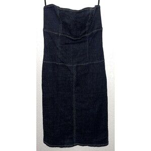 Goodtime Strapless Denim Jean Dress Women Size Small With a Back Slit